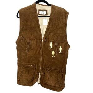 Vintage‎ LIVINGSTON WILLIAMS SUEDE Safari Vest Small